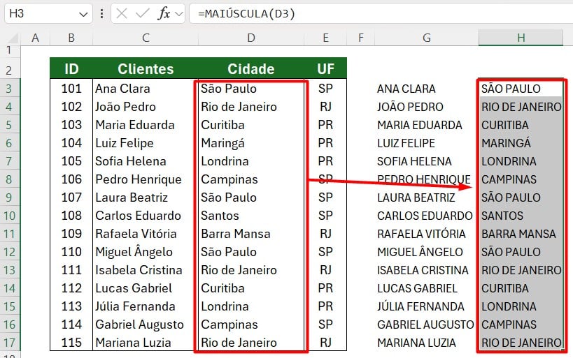  Correção da Lista de Cidades no Excel