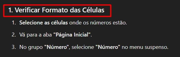 Sugestão do ChatGPT para Verificar o Formato das Células