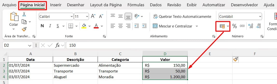 Ajustando Valores para Contábil no Excel