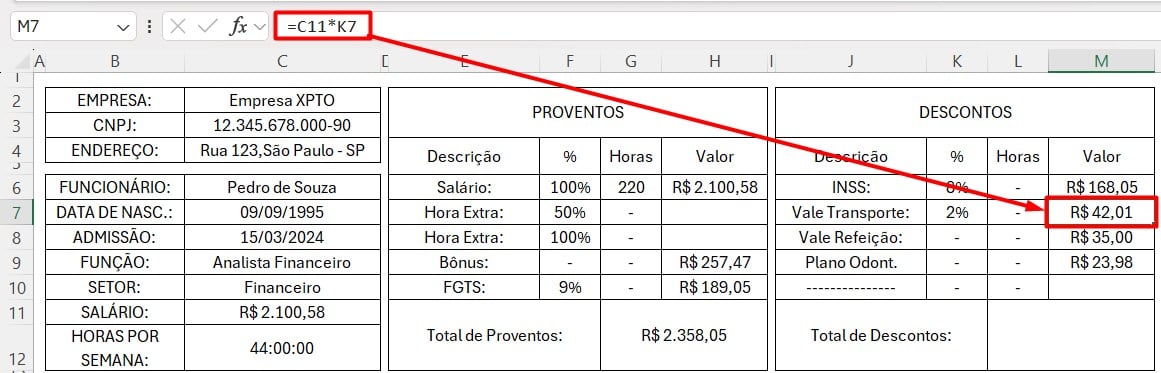 Calculando o Desconto do Vale Transporte