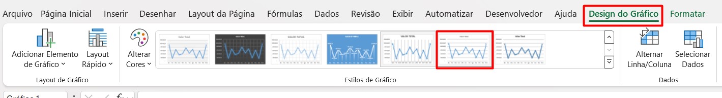 Escolhendo um Tipo de Gráfico de Linhas no Excel