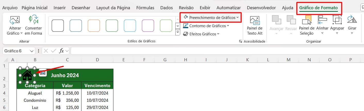 Personalizando o Ícone no Excel