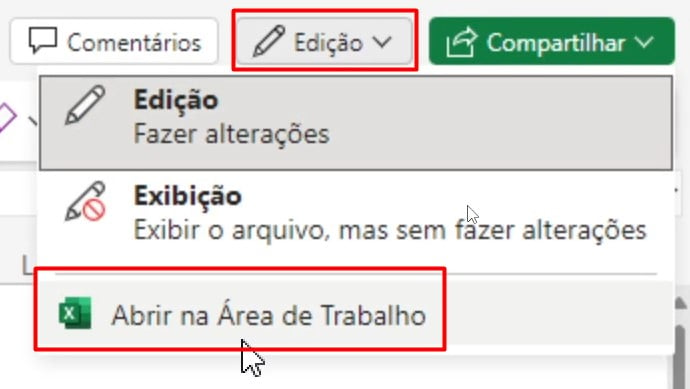 Abrindo as Respostas do Forms no Excel Desktop