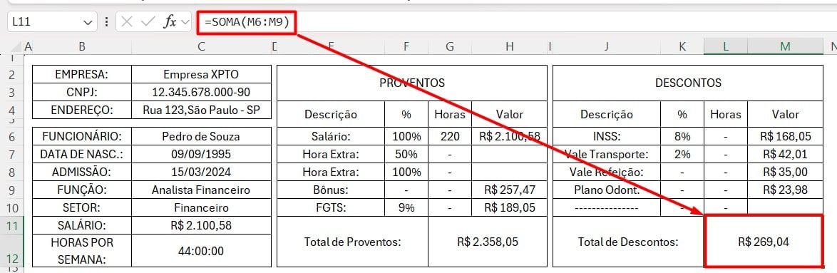 Calculando o Total de Descontos