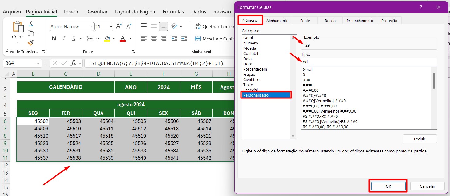 Configurando as Datas