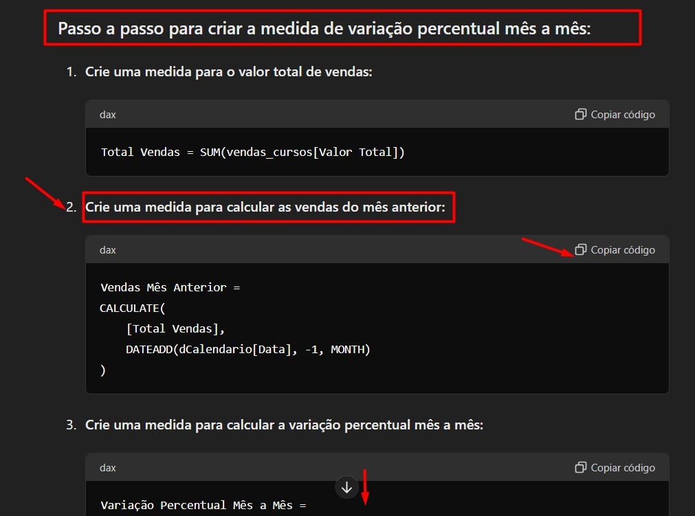 Prompt de Fórmulas Dax no ChatGPT