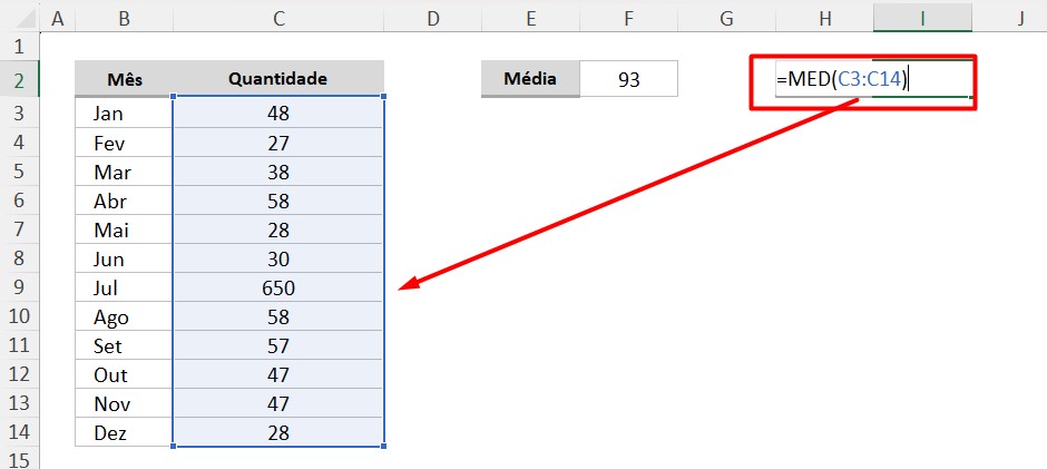 Usando a Função MED no Excel