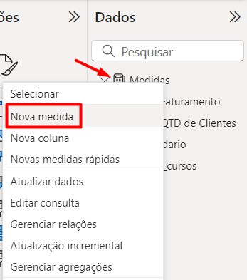 Criando Nova Medida no Power BI