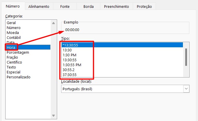 Formato de Hora no Excel