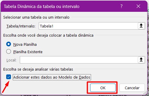 Adicionando Dados na Tabela Dinâmica no Excel