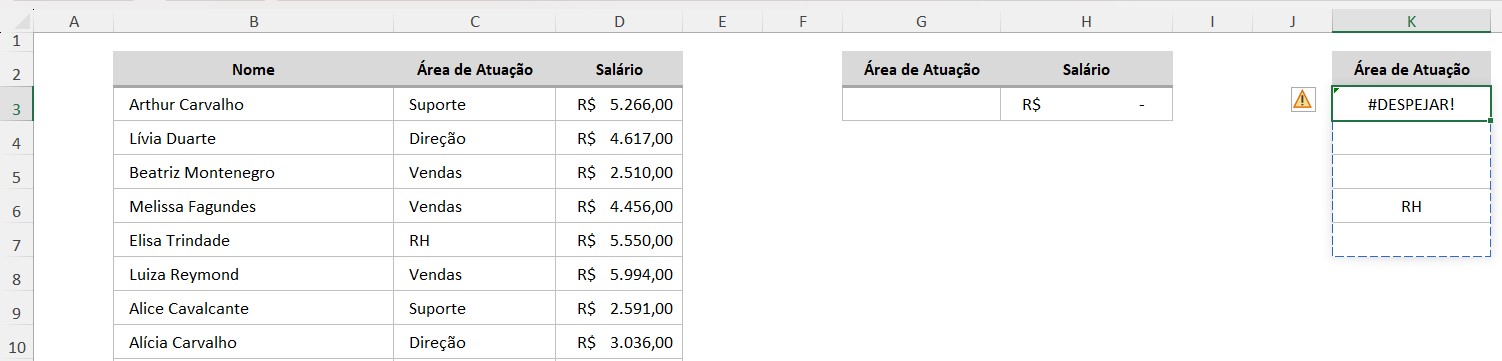 Base de Dados no Excel com Erro na Função ÚNICO