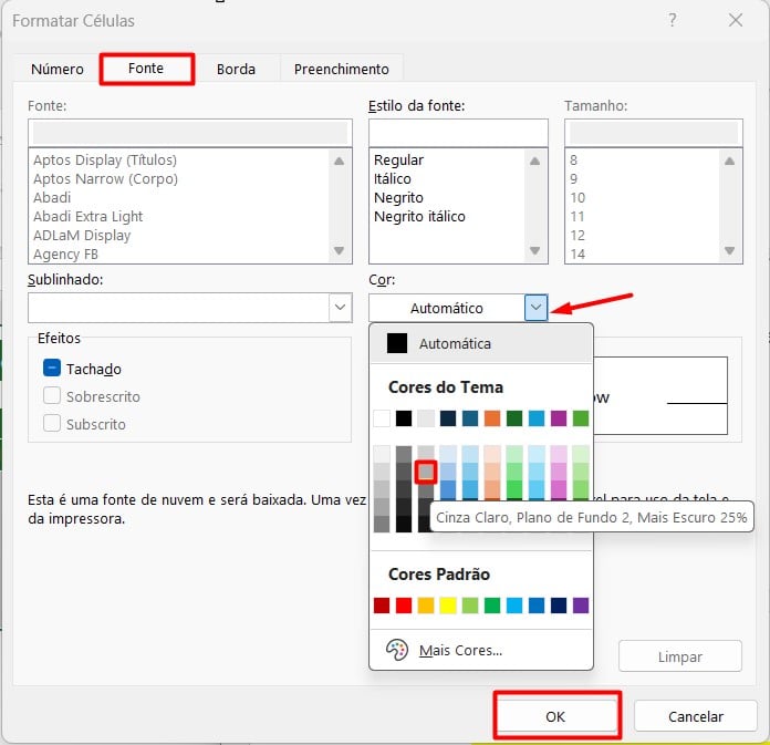 Configurando a Regra de Formatação Condicional