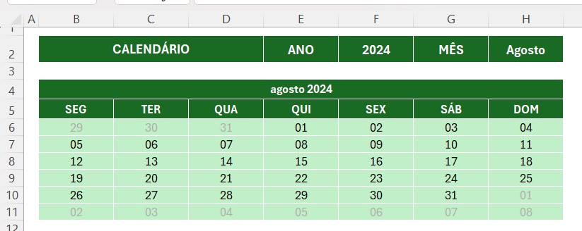 Configuração Concluída no Excel