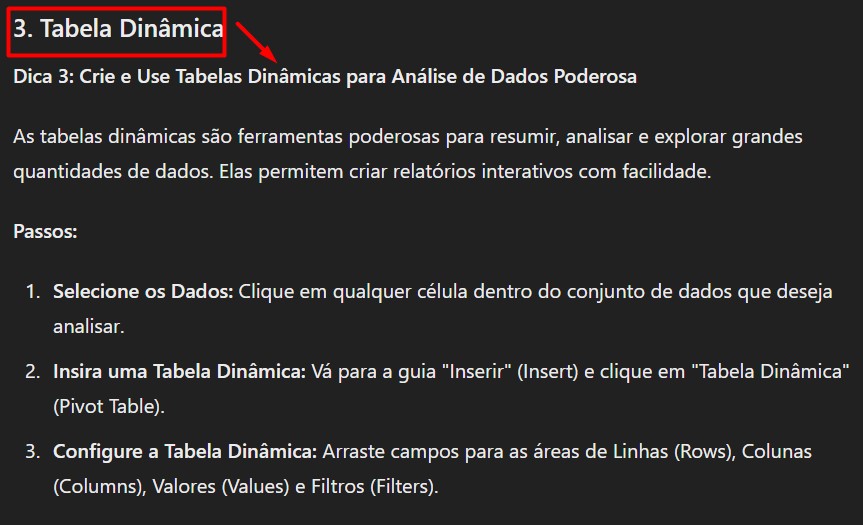 Dicas Sobre Tabela Dinâmica no Excel