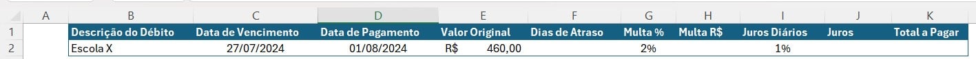 Dados de Boletos no Excel