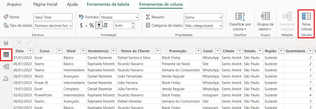 Criando Nova Coluna no Power BI