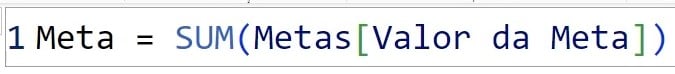 DAX SUM Para Total de Metas