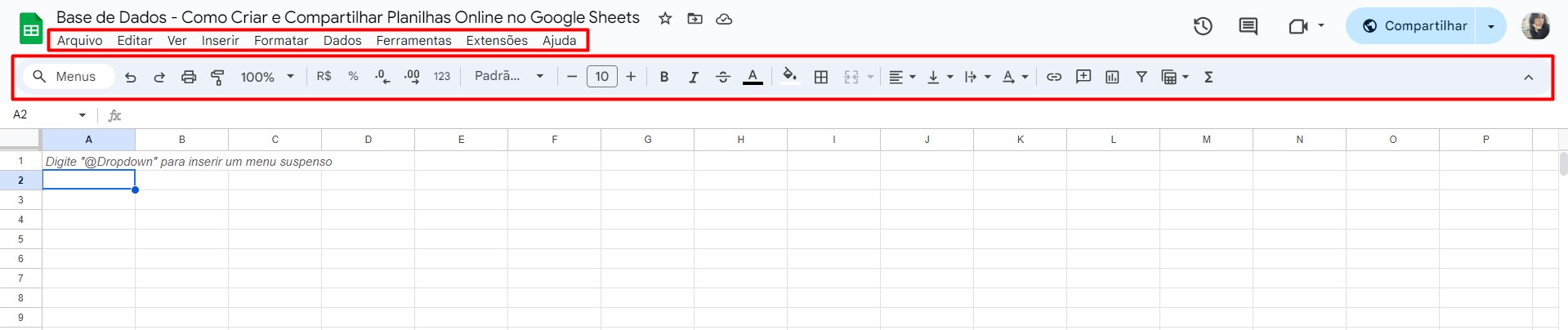 Guias Disponíveis no Google Sheets