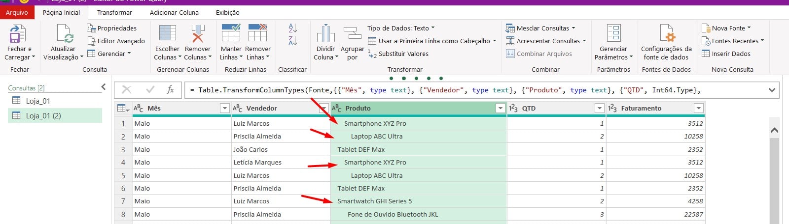 Base de Dados do Excel no Power Query