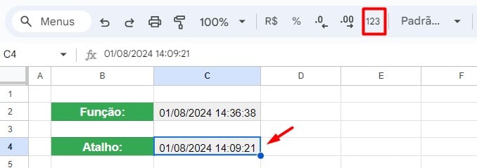 Configurando a Célula no Google Sheets