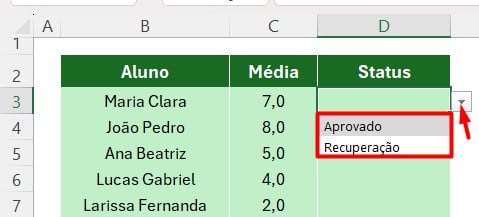 Criação de Lista Suspensa no Excel