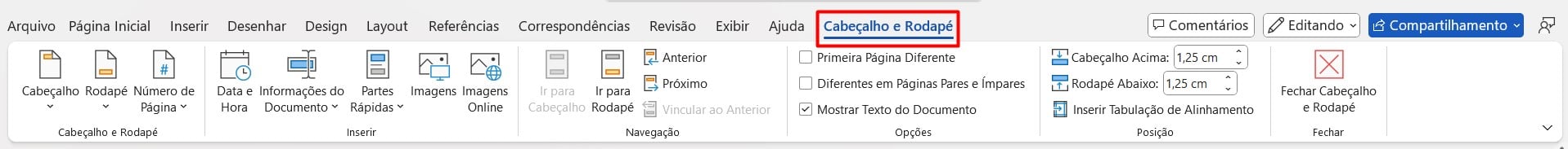 Guia Para Edição de Rodapé e Cabeçalho no Word