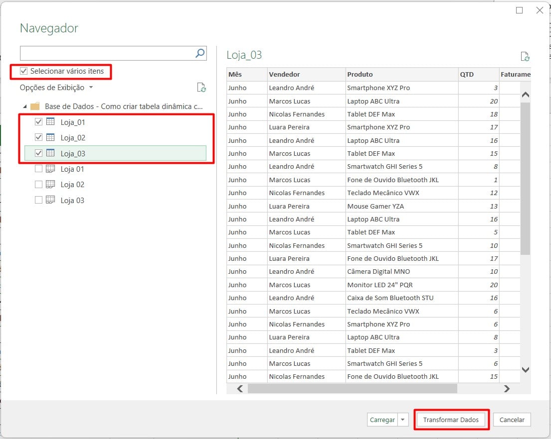 Transformando Dados do Excel