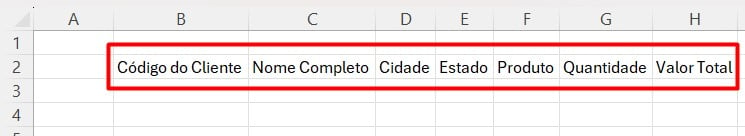 Colunas Ajustadas de Acordo com as Informações no Excel