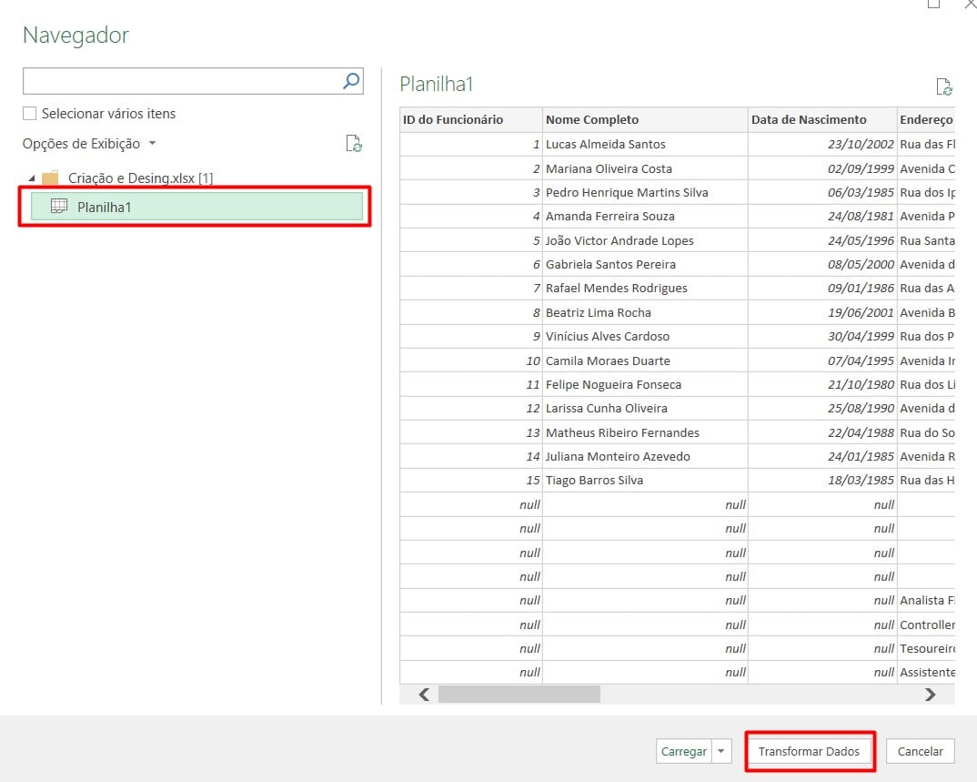 Transformando Dados do Excel Para o Power Query