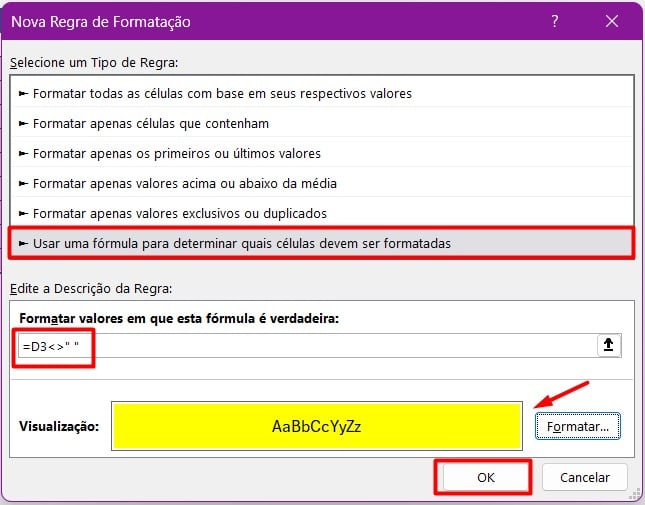 Usando a Formatação Condicional no Excel