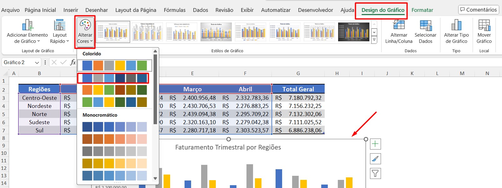 Alterando a Escala de Cores do Gráfico no Excel