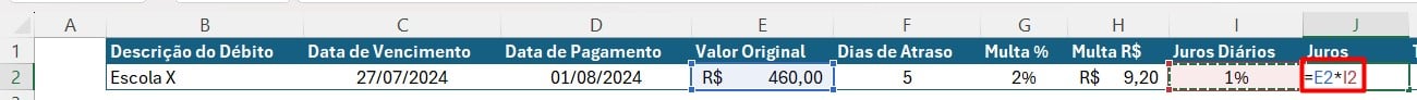 Calculando o Juros Diários no Excel