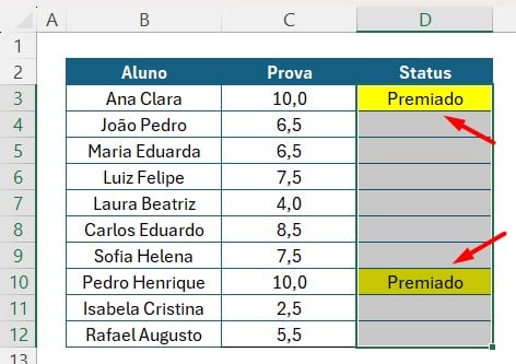 Notas Destacadas com a Formatação Condicional no Excel