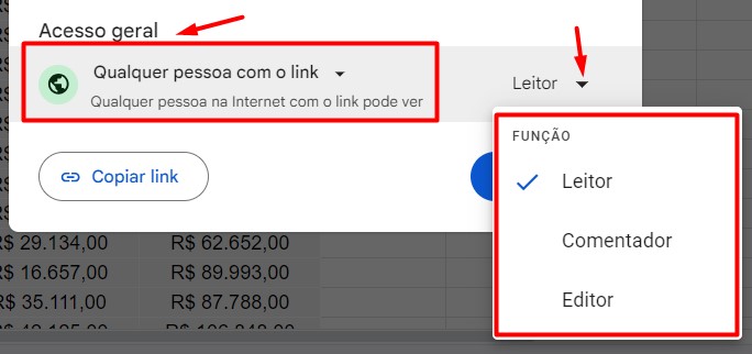 Alterando o Tipo de Acesso Geral no Google Sheets