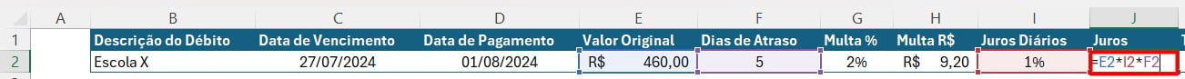 Calculando o Juros Diários no Excel