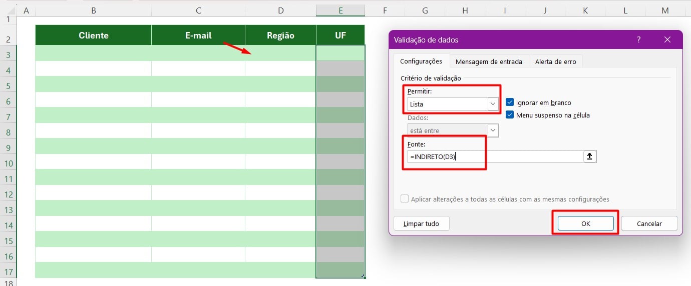 Criando Lista Suspensa Condicionada no Excel