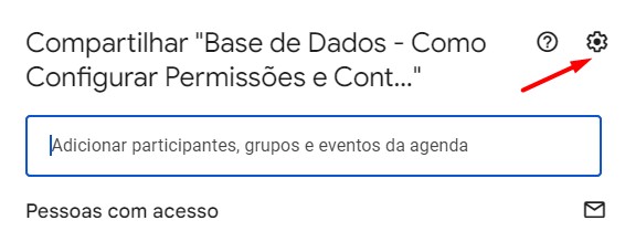 Configuração de Compartilhamento no Google Sheets