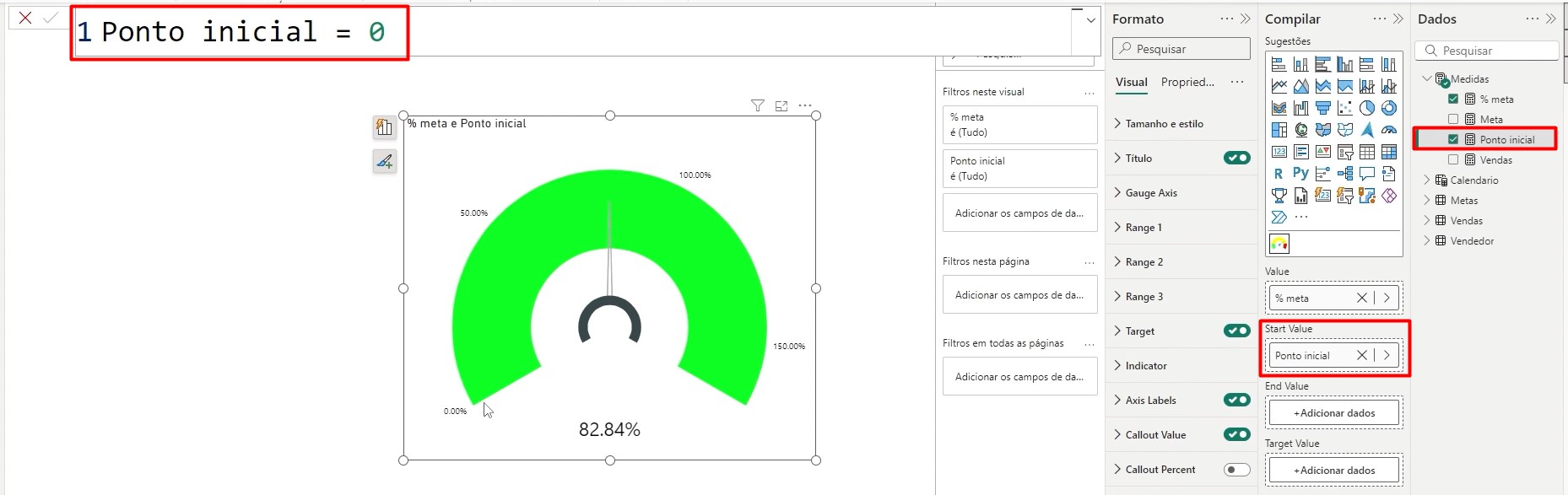 Definindo o Ponto Inicial no Power BI