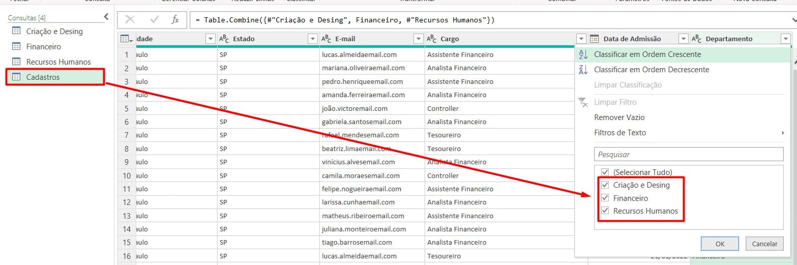 Tabela de Cadastros Consolidada no Power Query