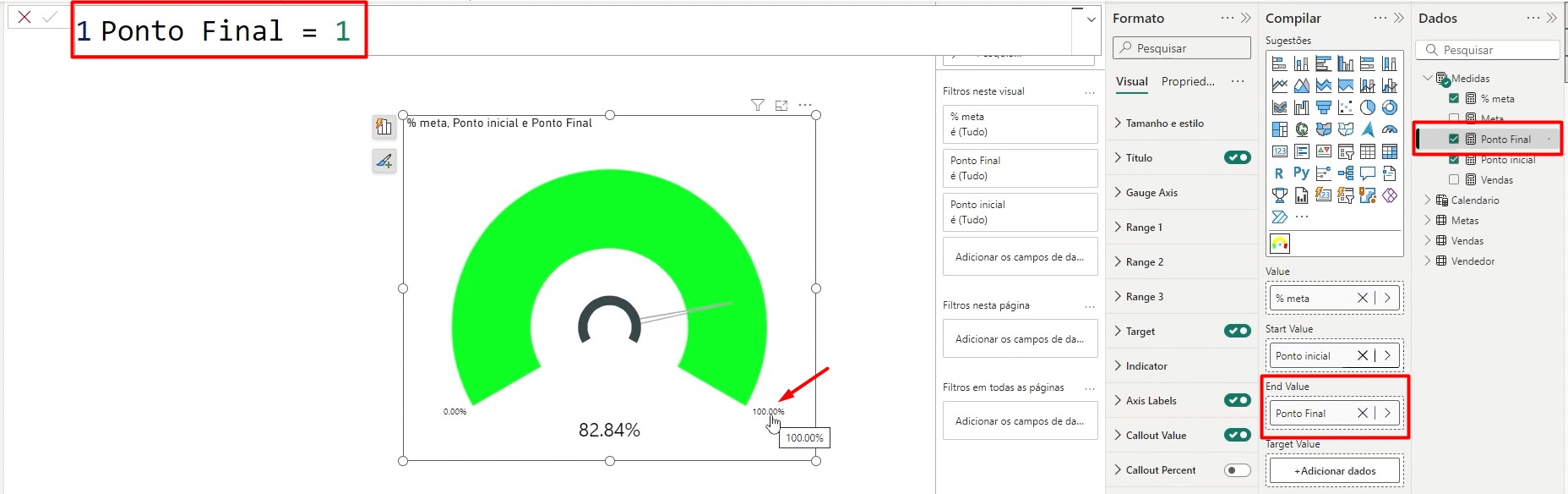 Definindo o Ponto Final no Power BI