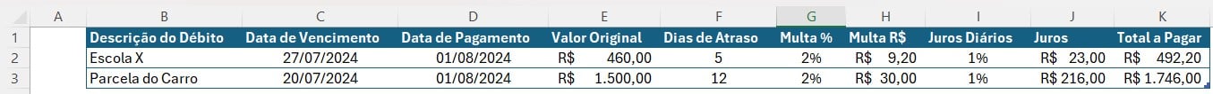 Outros Exemplos de Boleto no Excel