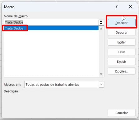 Executando Macro Registrada no Excel