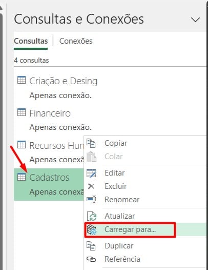 Carregando Cadastros Consolidados no Excel