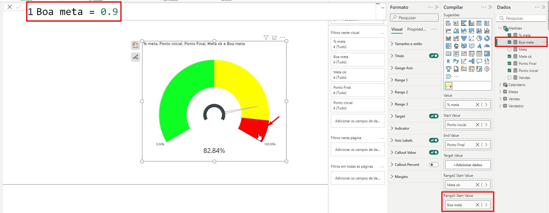 Definindo Meta Máxima no Power BI