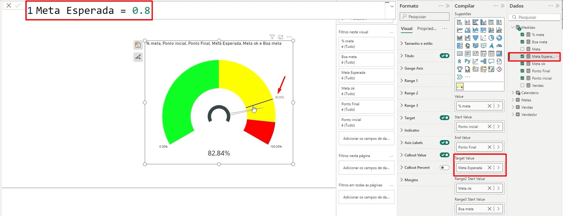 Definindo Meta Esperada no Power BI