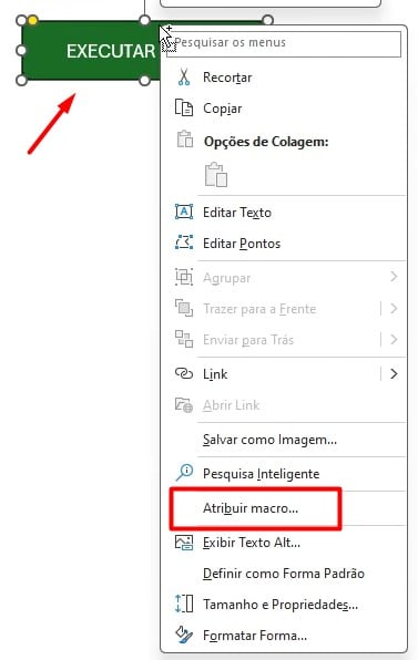 Atribuindo Macro em uma Forma no Excel