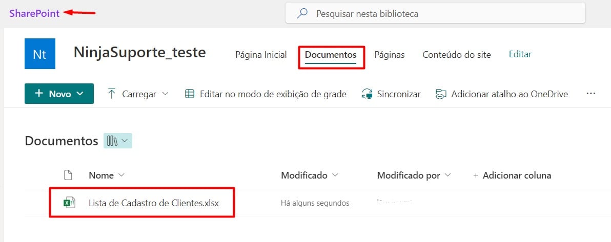 Documentos Disponíveis no SharePoint