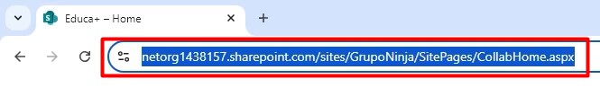 Copiando a URL do SharePoint