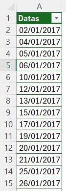 Tabela de Calendário no Excel