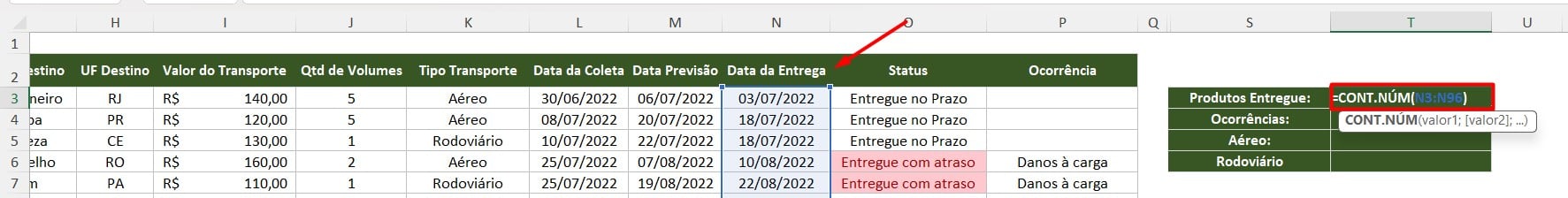 Como Fazer Contagem de Células no Excel